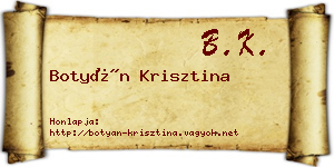 Botyán Krisztina névjegykártya